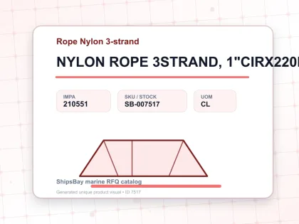 NYLON ROPE 3STRAND, 1"CIRX220MTR - Rope Nylon 3-strand - IMPA 210551 - UOM CL