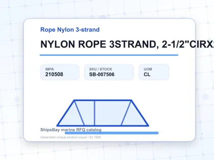NYLON ROPE 3STRAND, 2-1/2"CIRX200MTR - Rope Nylon 3-strand - IMPA 210508 - UOM CL