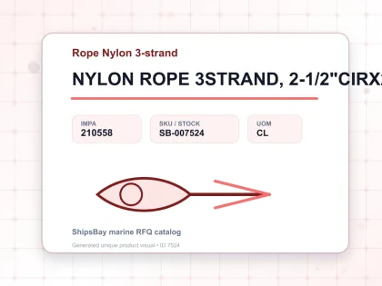 NYLON ROPE 3STRAND, 2-1/2"CIRX220MTR - Rope Nylon 3-strand - IMPA 210558 - UOM CL