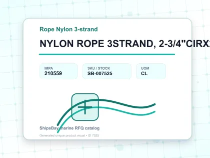 NYLON ROPE 3STRAND, 2-3/4"CIRX220MTR - Rope Nylon 3-strand - IMPA 210559 - UOM CL