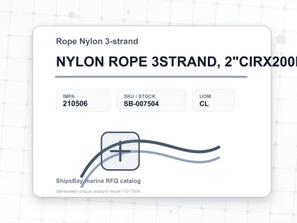 NYLON ROPE 3STRAND, 2"CIRX200MTR - Rope Nylon 3-strand - IMPA 210506 - UOM CL