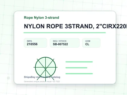 NYLON ROPE 3STRAND, 2"CIRX220MTR - Rope Nylon 3-strand - IMPA 210556 - UOM CL