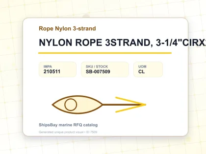 NYLON ROPE 3STRAND, 3-1/4"CIRX200MTR - Rope Nylon 3-strand - IMPA 210511 - UOM CL