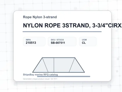 NYLON ROPE 3STRAND, 3-3/4"CIRX200MTR - Rope Nylon 3-strand - IMPA 210513 - UOM CL