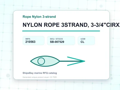 NYLON ROPE 3STRAND, 3-3/4"CIRX220MTR - Rope Nylon 3-strand - IMPA 210563 - UOM CL