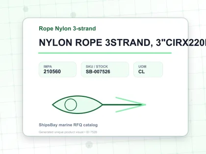 NYLON ROPE 3STRAND, 3"CIRX220MTR - Rope Nylon 3-strand - IMPA 210560 - UOM CL