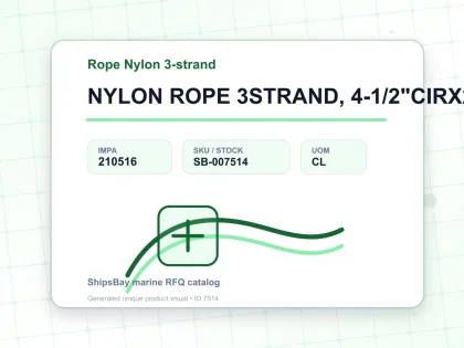NYLON ROPE 3STRAND, 4-1/2"CIRX200MTR - Rope Nylon 3-strand - IMPA 210516 - UOM CL
