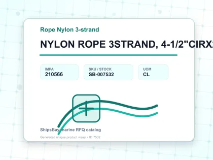 NYLON ROPE 3STRAND, 4-1/2"CIRX220MTR - Rope Nylon 3-strand - IMPA 210566 - UOM CL