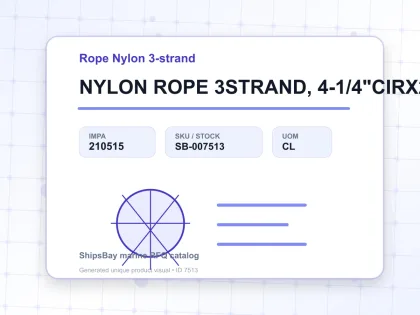 NYLON ROPE 3STRAND, 4-1/4"CIRX200MTR - Rope Nylon 3-strand - IMPA 210515 - UOM CL