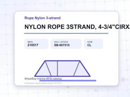 NYLON ROPE 3STRAND, 4-3/4"CIRX200MTR - Rope Nylon 3-strand - IMPA 210517 - UOM CL