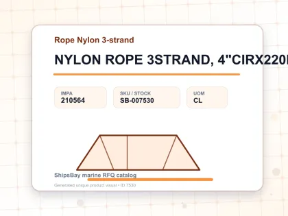 NYLON ROPE 3STRAND, 4"CIRX220MTR - Rope Nylon 3-strand - IMPA 210564 - UOM CL