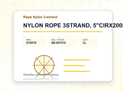 NYLON ROPE 3STRAND, 5"CIRX200MTR - Rope Nylon 3-strand - IMPA 210518 - UOM CL