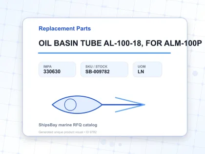 OIL BASIN TUBE AL-100-18, FOR ALM-100P - Replacement Parts - IMPA 330630 - UOM LN