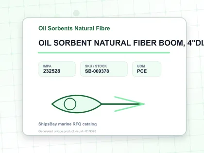 OIL SORBENT NATURAL FIBER BOOM, 4"DIAX10' - Oil Sorbents Natural Fibre - IMPA 232528 - UOM PCE