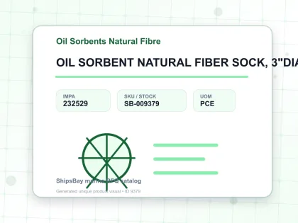 OIL SORBENT NATURAL FIBER SOCK, 3"DIAX4' - Oil Sorbents Natural Fibre - IMPA 232529 - UOM PCE