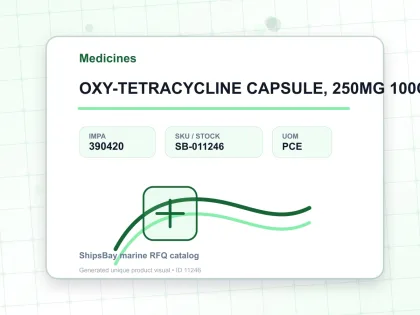 OXY-TETRACYCLINE CAPSULE, 250MG 100CAP - Medicines - IMPA 390420 - UOM PCE