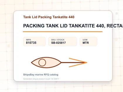 PACKING TANK LID TANKATITE 440, RECTANGULAR 20X15MM - Tank Lid Packing Tankatite 440 - IMPA 810735 - UOM MTR