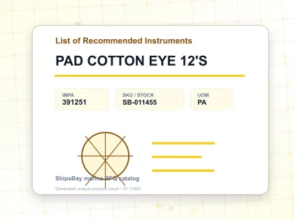 PAD COTTON EYE 12'S - List of Recommended Instruments - IMPA 391251 - UOM PA