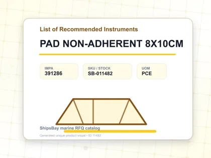 PAD NON-ADHERENT 8X10CM - List of Recommended Instruments - IMPA 391286 - UOM PCE