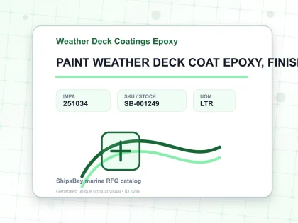 PAINT WEATHER DECK COAT EPOXY, FINISH - Weather Deck Coatings Epoxy - IMPA 251034 - UOM LTR