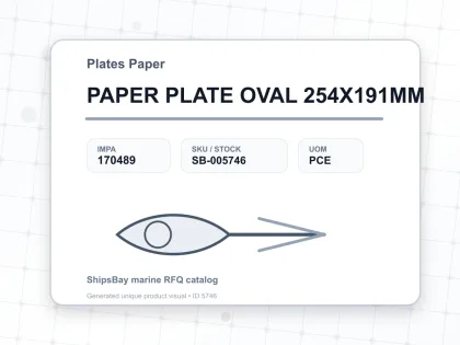 PAPER PLATE OVAL 254X191MM - Plates Paper - IMPA 170489 - UOM PCE