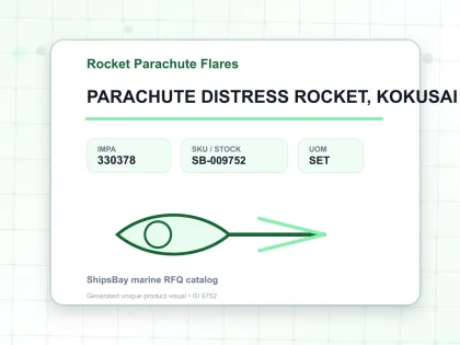 PARACHUTE DISTRESS ROCKET, KOKUSAI KP-16 6PCS/SET - Rocket Parachute Flares - IMPA 330378 - UOM SET