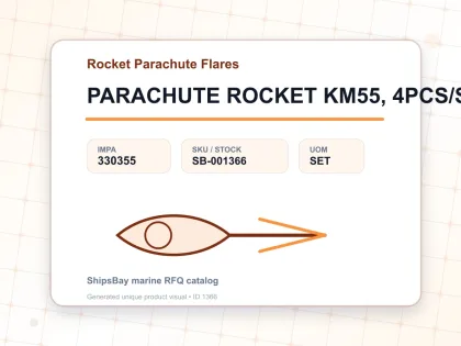 PARACHUTE ROCKET KM55, 4PCS/SET KOA - Rocket Parachute Flares - IMPA 330355 - UOM SET