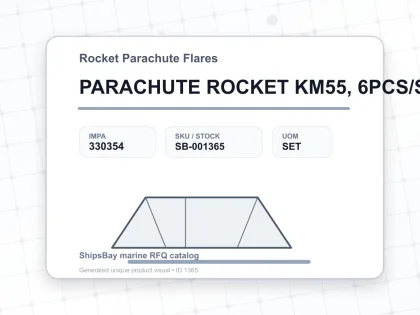 PARACHUTE ROCKET KM55, 6PCS/SET KOA - Rocket Parachute Flares - IMPA 330354 - UOM SET
