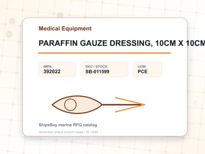 PARAFFIN GAUZE DRESSING, 10CM X 10CM FOR U.K. SHIPS - Medical Equipment - IMPA 392022 - UOM PCE