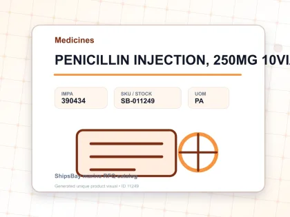 PENICILLIN INJECTION, 250MG 10VIAL - Medicines - IMPA 390434 - UOM PA