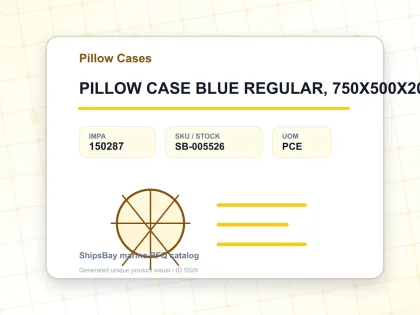 PILLOW CASE BLUE REGULAR, 750X500X200MM - Pillow Cases - IMPA 150287 - UOM PCE