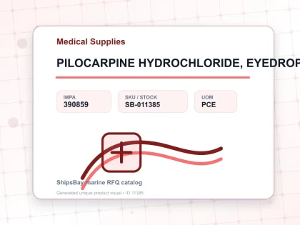 PILOCARPINE HYDROCHLORIDE, EYEDROP 0.5% 10ML FOR U.K. - Medical Supplies - IMPA 390859 - UOM PCE