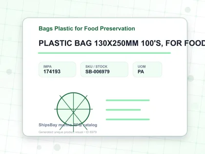 PLASTIC BAG 130X250MM 100'S, FOR FOOD RESERVATION - Bags Plastic for Food Preservation - IMPA 174193 - UOM PA