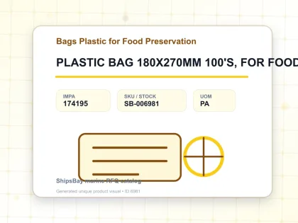PLASTIC BAG 180X270MM 100'S, FOR FOOD RESERVATION - Bags Plastic for Food Preservation - IMPA 174195 - UOM PA