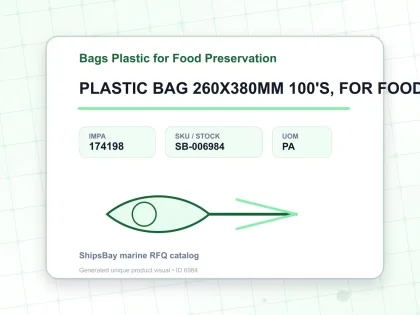 PLASTIC BAG 260X380MM 100'S, FOR FOOD RESERVATION - Bags Plastic for Food Preservation - IMPA 174198 - UOM PA