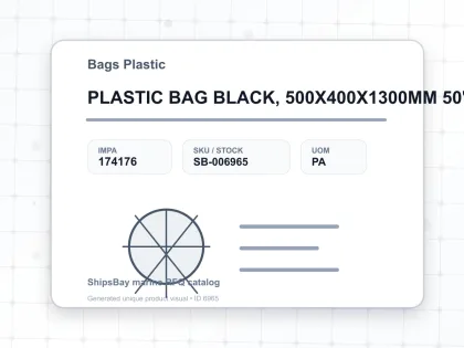 PLASTIC BAG BLACK, 500X400X1300MM 50'S - Bags Plastic - IMPA 174176 - UOM PA