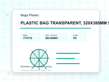 PLASTIC BAG TRANSPARENT, 320X380MM 50'S - Bags Plastic - IMPA 174172 - UOM PA