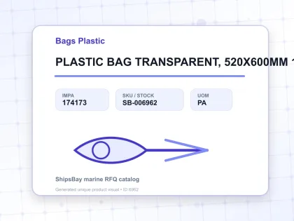 PLASTIC BAG TRANSPARENT, 520X600MM 10'S - Bags Plastic - IMPA 174173 - UOM PA