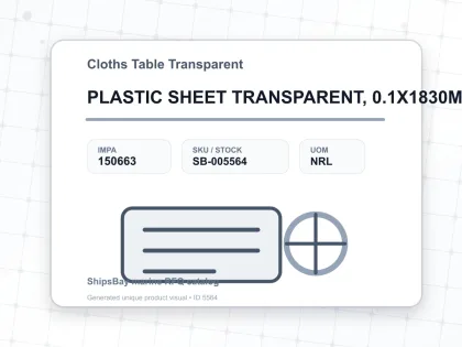 PLASTIC SHEET TRANSPARENT, 0.1X1830MMX50MTR - Cloths Table Transparent - IMPA 150663 - UOM NRL