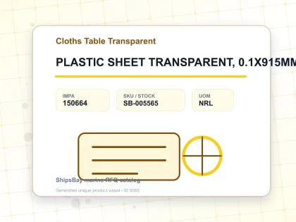 PLASTIC SHEET TRANSPARENT, 0.1X915MMX100MTR - Cloths Table Transparent - IMPA 150664 - UOM NRL