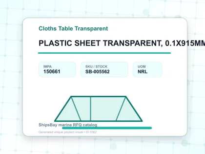 PLASTIC SHEET TRANSPARENT, 0.1X915MMX50MTR - Cloths Table Transparent - IMPA 150661 - UOM NRL