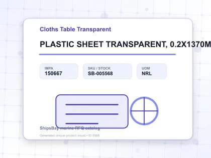 PLASTIC SHEET TRANSPARENT, 0.2X1370MMX50MTR - Cloths Table Transparent - IMPA 150667 - UOM NRL