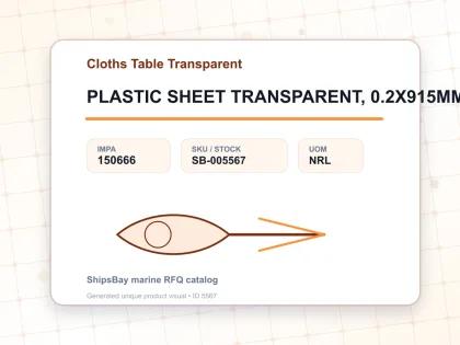 PLASTIC SHEET TRANSPARENT, 0.2X915MMX50MTR - Cloths Table Transparent - IMPA 150666 - UOM NRL