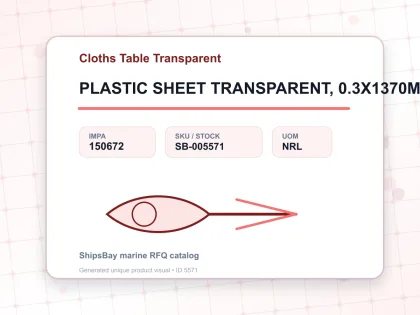 PLASTIC SHEET TRANSPARENT, 0.3X1370MMX30MTR - Cloths Table Transparent - IMPA 150672 - UOM NRL