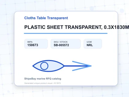 PLASTIC SHEET TRANSPARENT, 0.3X1830MMX30MTR - Cloths Table Transparent - IMPA 150673 - UOM NRL