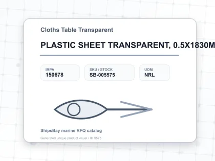PLASTIC SHEET TRANSPARENT, 0.5X1830MMX30MTR - Cloths Table Transparent - IMPA 150678 - UOM NRL