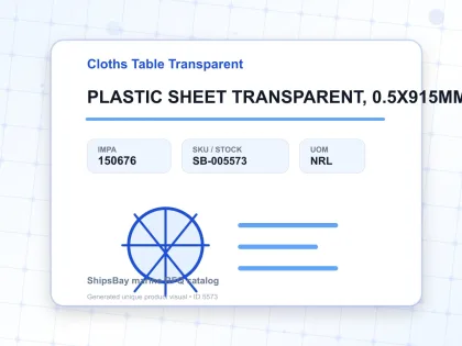PLASTIC SHEET TRANSPARENT, 0.5X915MMX30MTR - Cloths Table Transparent - IMPA 150676 - UOM NRL