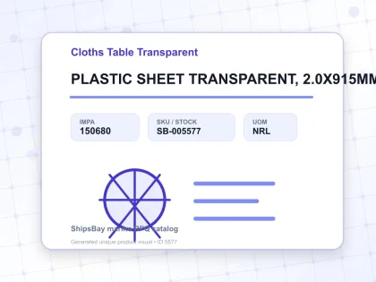 PLASTIC SHEET TRANSPARENT, 2.0X915MMX10MTR - Cloths Table Transparent - IMPA 150680 - UOM NRL