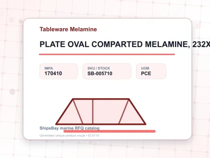 PLATE OVAL COMPARTED MELAMINE, 232X177MM - Tableware Melamine - IMPA 170410 - UOM PCE