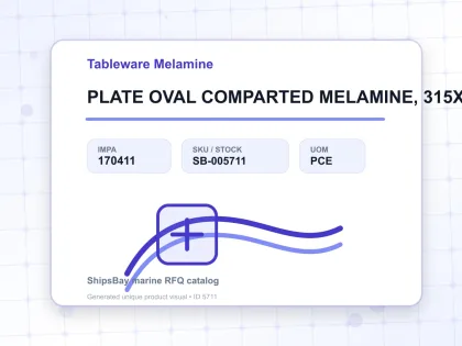 PLATE OVAL COMPARTED MELAMINE, 315X220MM - Tableware Melamine - IMPA 170411 - UOM PCE